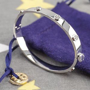 NWT Tory Burch Miller Stud 7mm Bracelet in Silver (Brand New) Medium